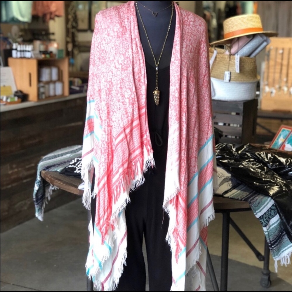 Pink and White Nordstrom Kimono